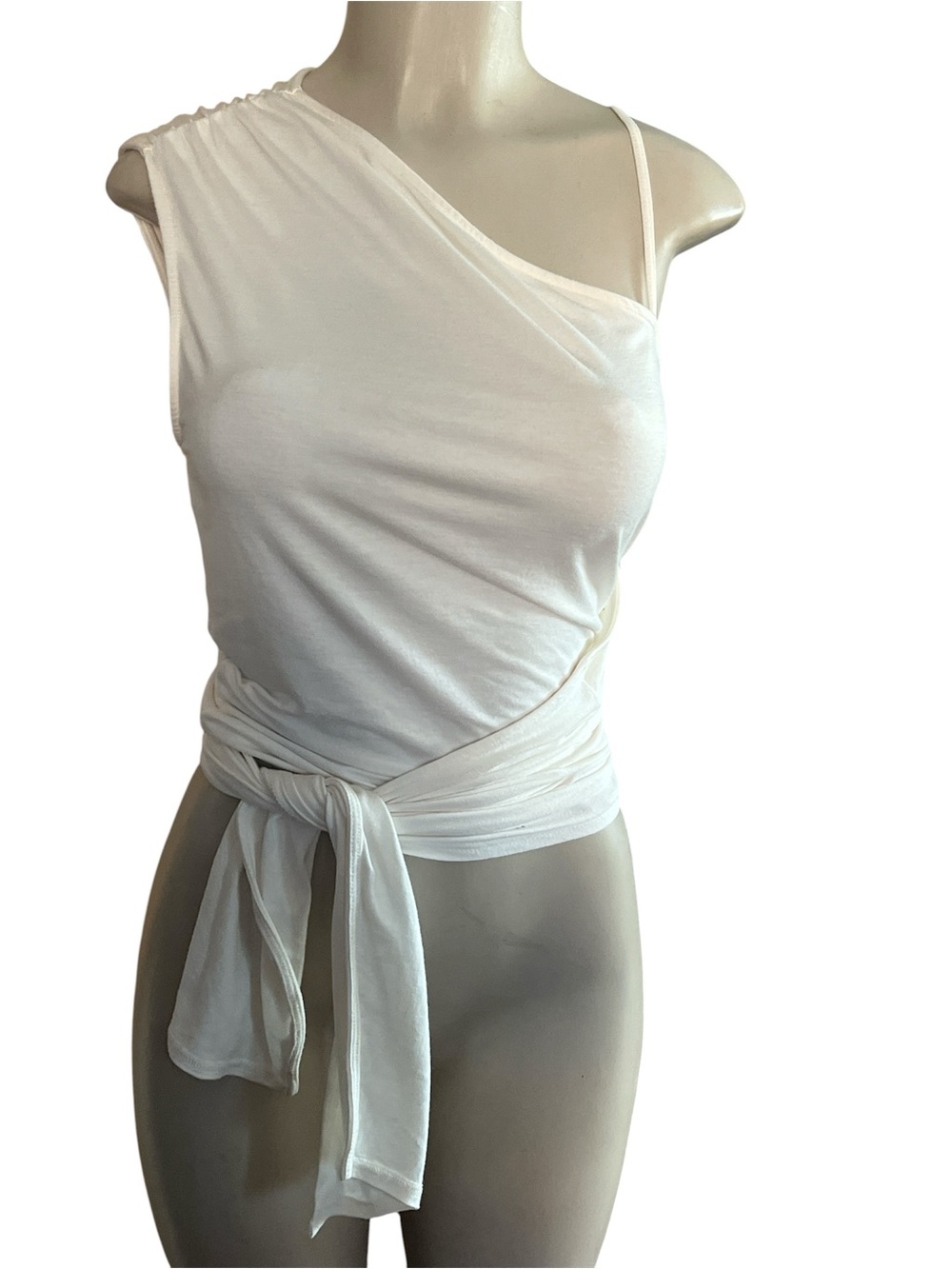 Free People Beach White One-Shoulder Wrap Tie Top
